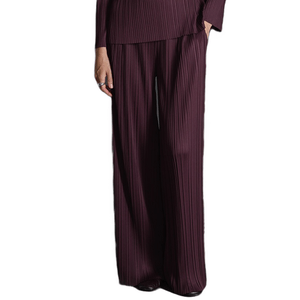 Pantalones Anchos Plisados Aubergine