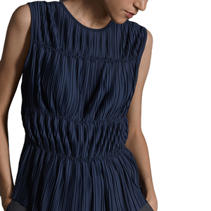 Camiseta Plisada Navy