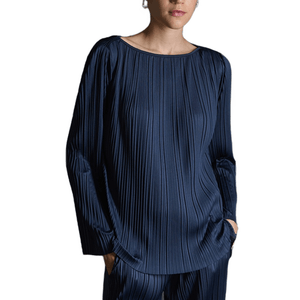 Camiseta Plisada Navy