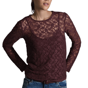 Camiseta Encaje Aubergine