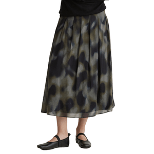 Falda Midi Pliegues Kaki