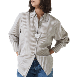 Camisa Oversize Camel Stripes