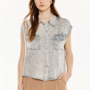 Camisa bolsillos Gris Claro