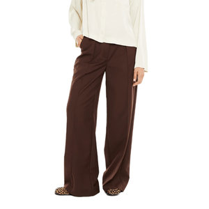 Pantalon pinzas Marron