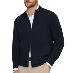 Cardigan Algodón Full Zip Azul