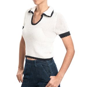 Top Escote Especial Blanco/Negro