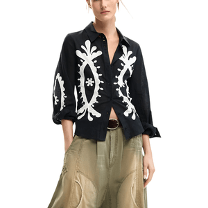 Camisa Flora Negro
